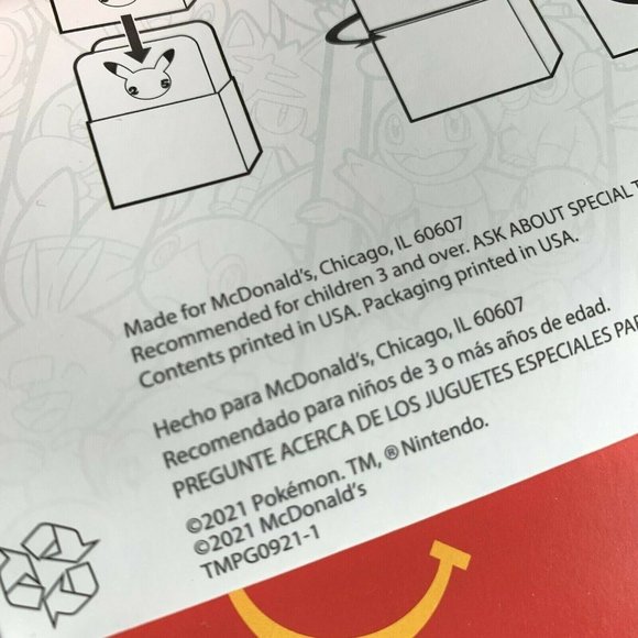 McDonalds Pokemon Happy Meal Cards x5 and Pikachu Box 25th Anniversary 2021